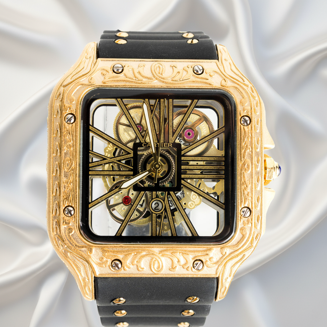 Cartier Santos Skeleton Dorado Grabado™