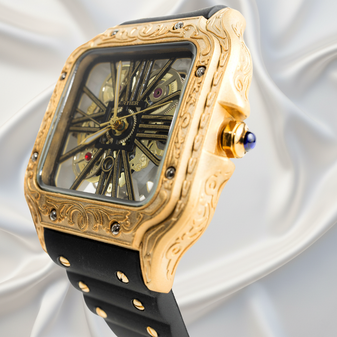 Cartier Santos Skeleton Dorado Grabado™